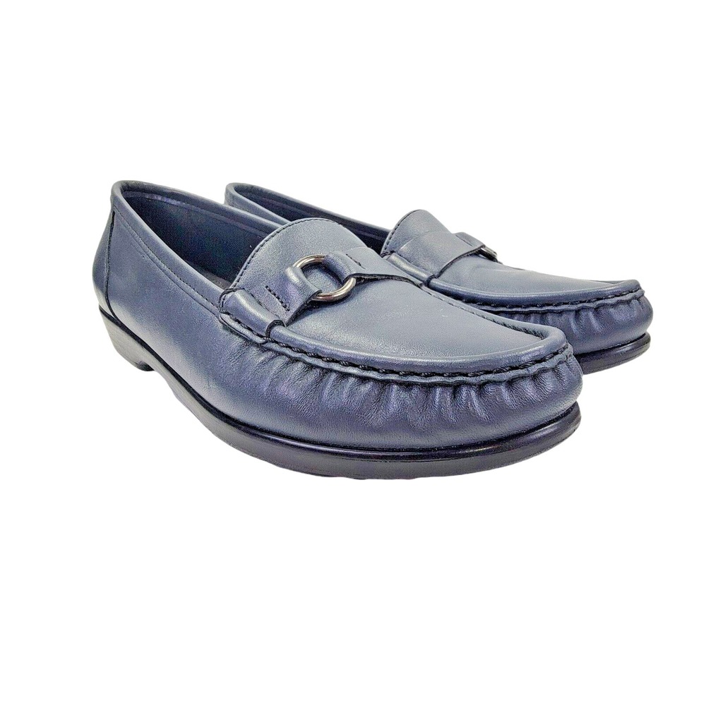 SAS Jewel Womens Dark‎ Gray Soft Leather Casual Comfort Slip On Loafers Sz 10 B